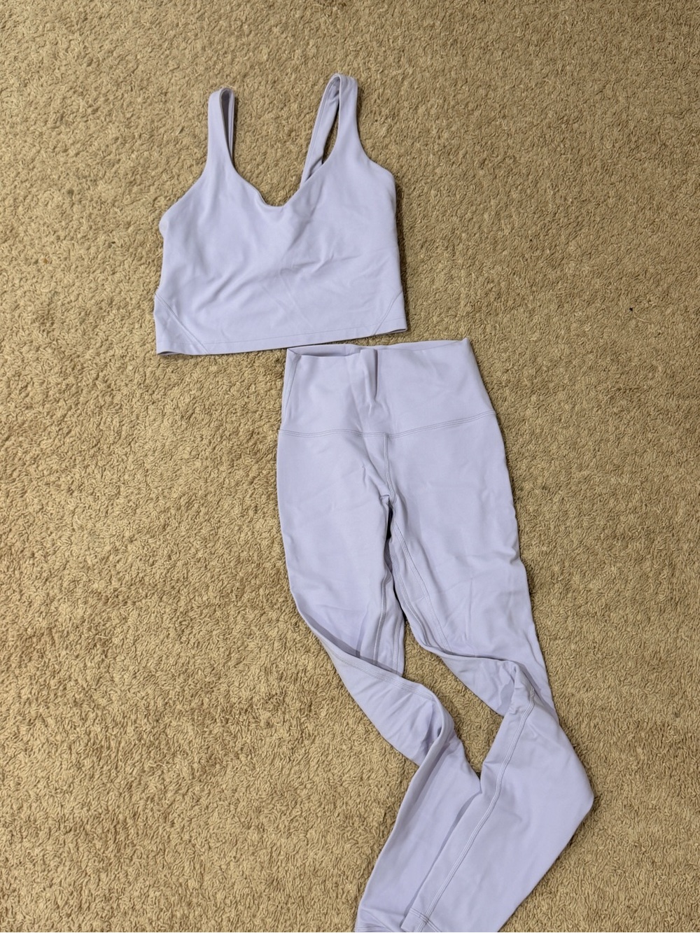 Women’s Lavender High-Waist Leggings & Crop Tank Set